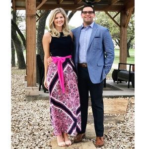 Formal/wedding guest navy dress with bow - Sz 10